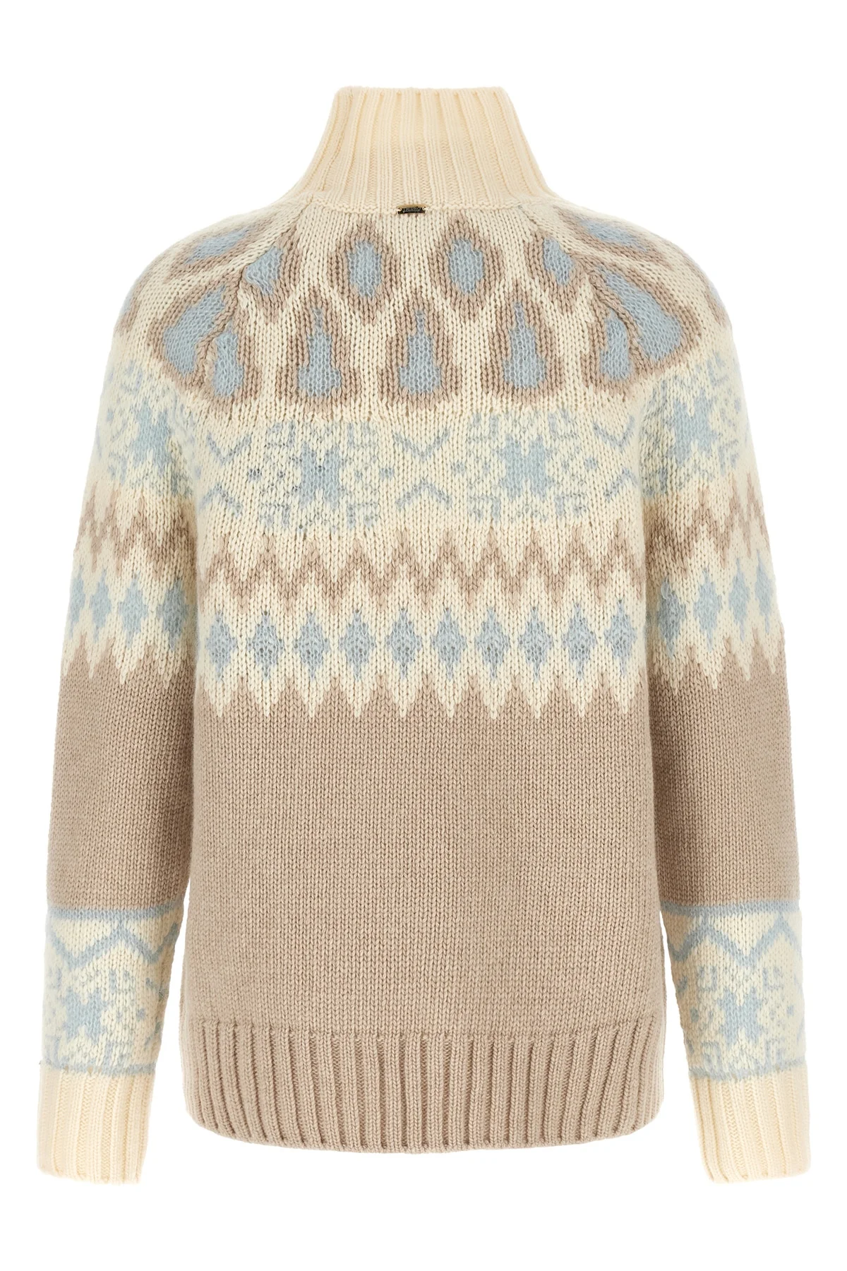 the herno high neck sweater in wool and cashmere blend stands out for its jacqua
