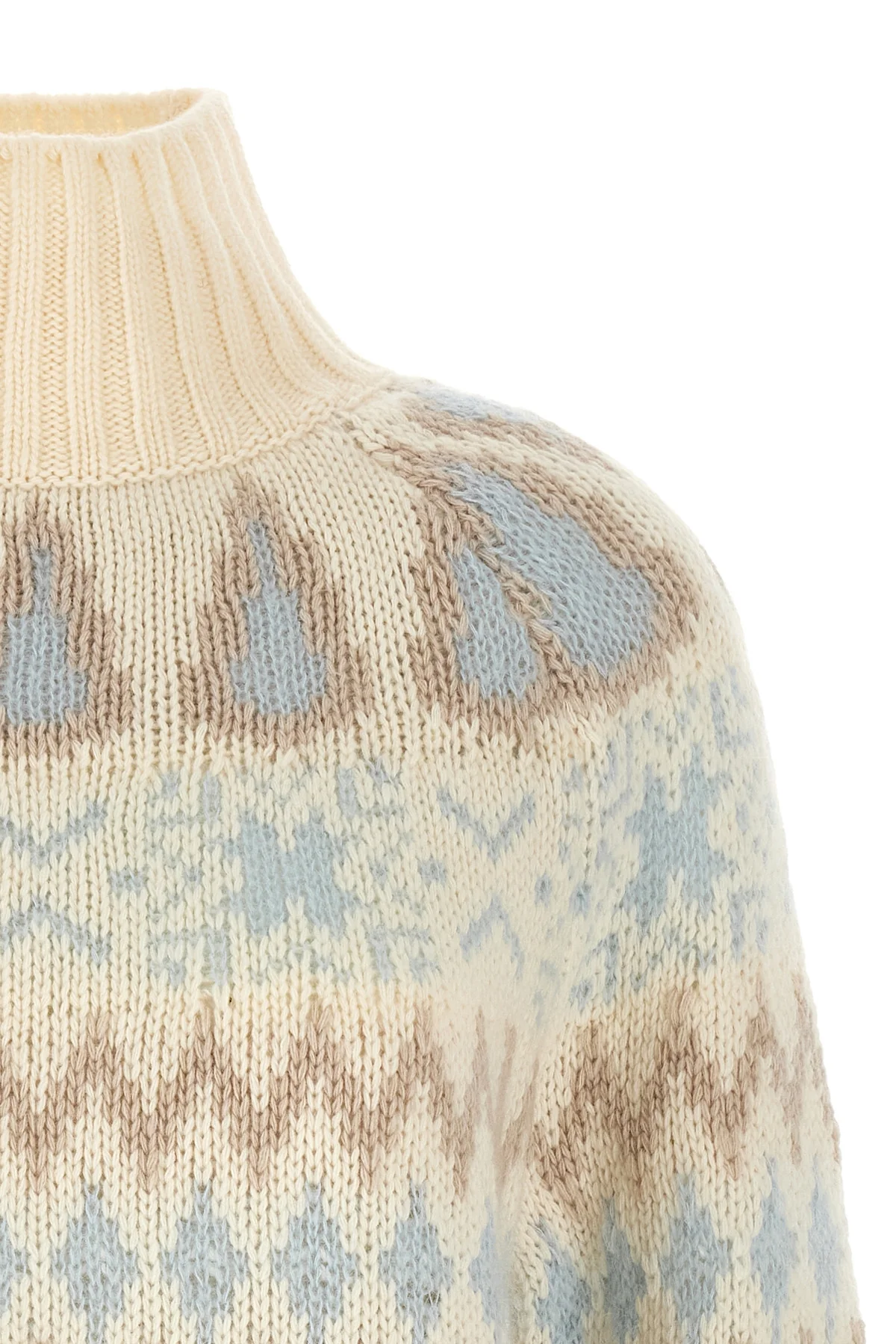 the herno high neck sweater in wool and cashmere blend stands out for its jacqua