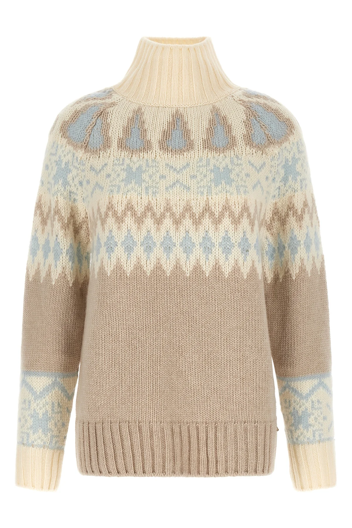 the herno high neck sweater in wool and cashmere blend stands out for its jacqua