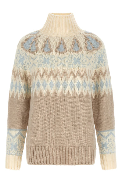 the herno high neck sweater in wool and cashmere blend stands out for its jacqua
