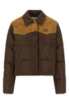 quilted and goose feather padded pongé jacket