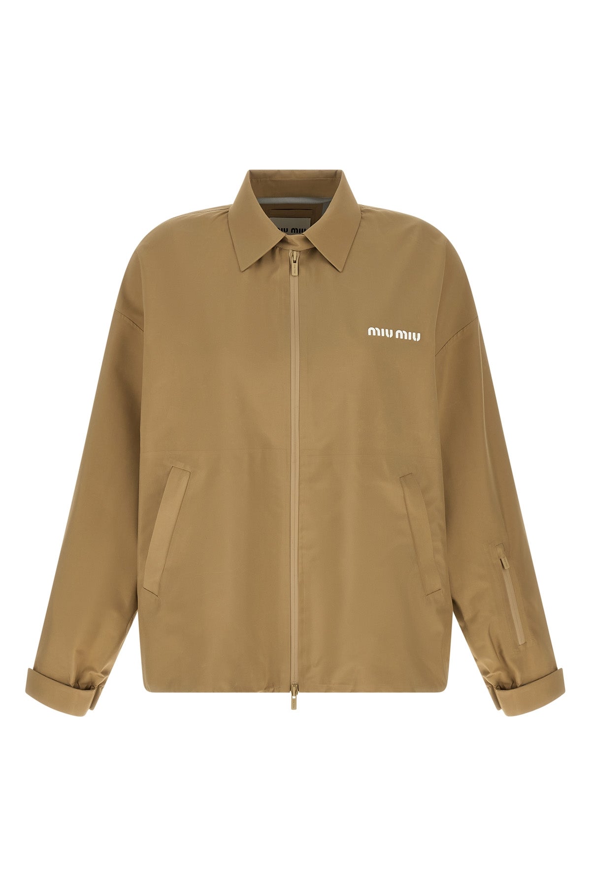 MIU MIU 38 anorak in water-repellent technical canvas