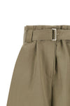 pull-on cotton and ramie blend bermuda shorts