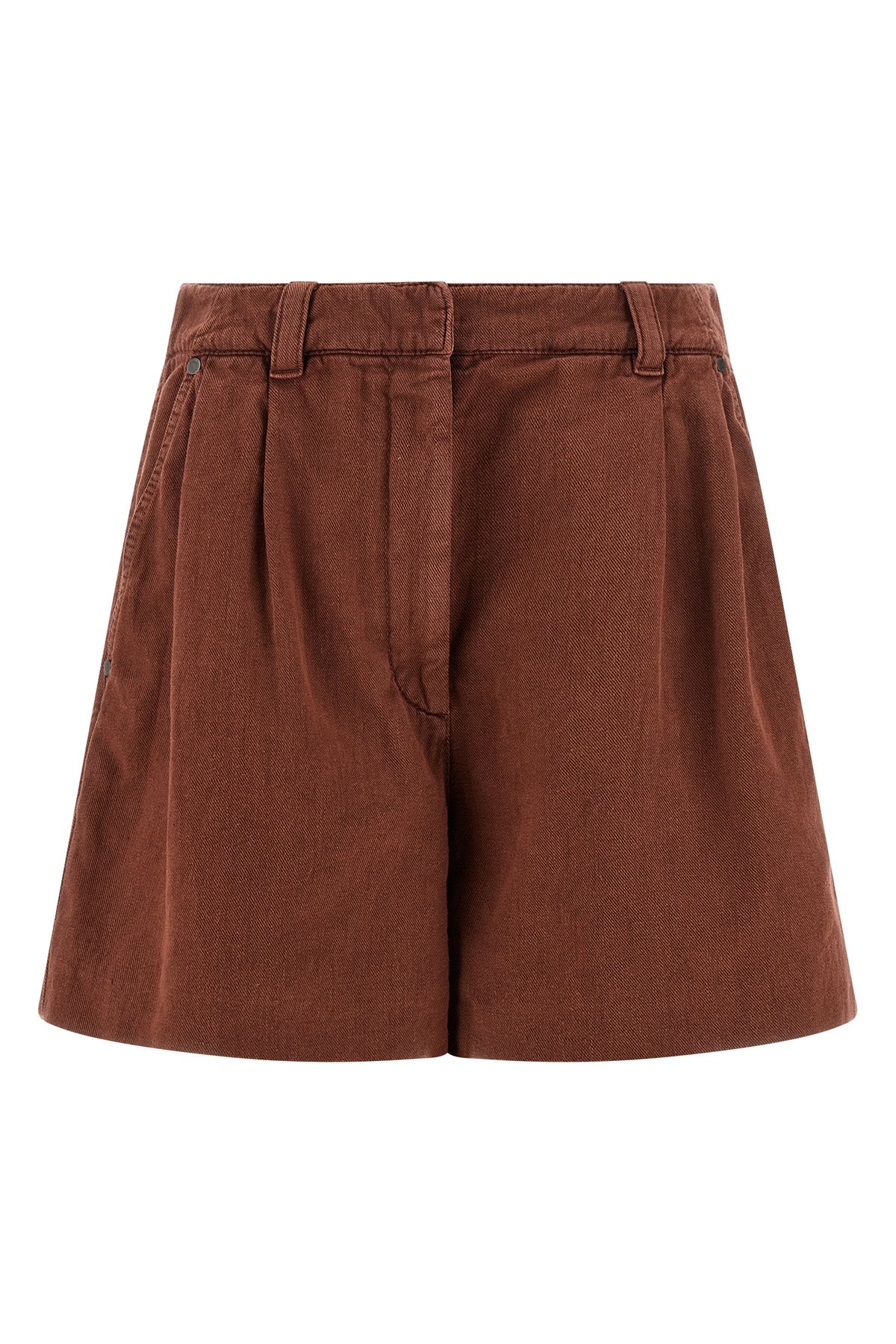 BRUNELLO CUCINELLI 42 baggy shorts in garment-dyed cotton and linen cover