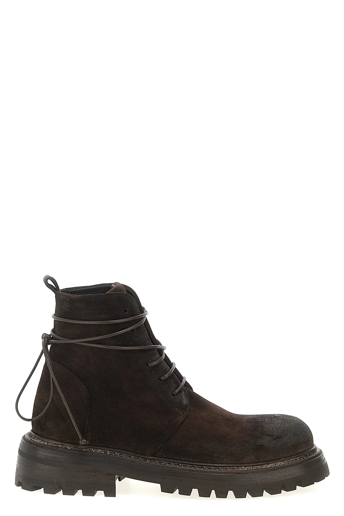 MARSÈLL 44 carrucola suede used-effect reverse leather boots