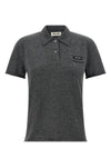 mélange cashmere polo shirt