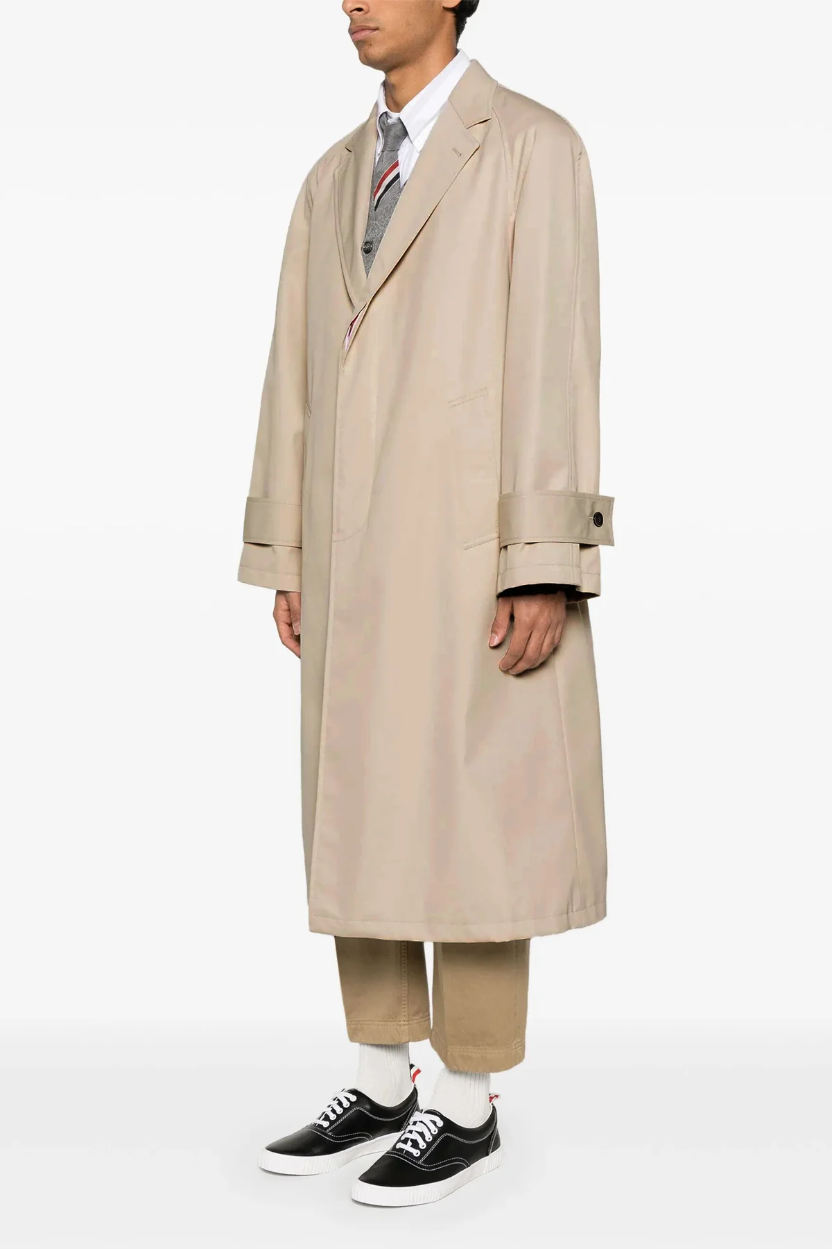 THOM BROWNE 2 water repellent cotton trench coat