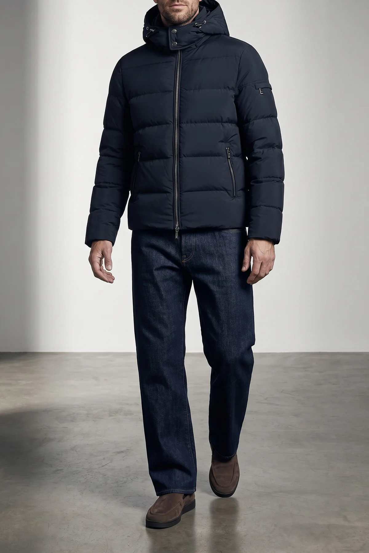 brett - acqua line (2 small umbrellas) bomber jacket in super light