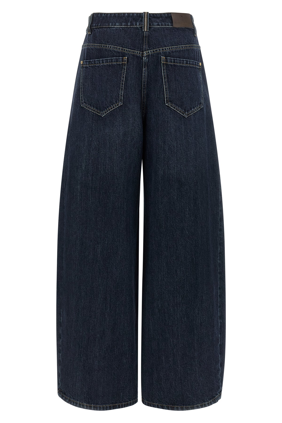 the wide barrel stone-washed cotton denim jeans