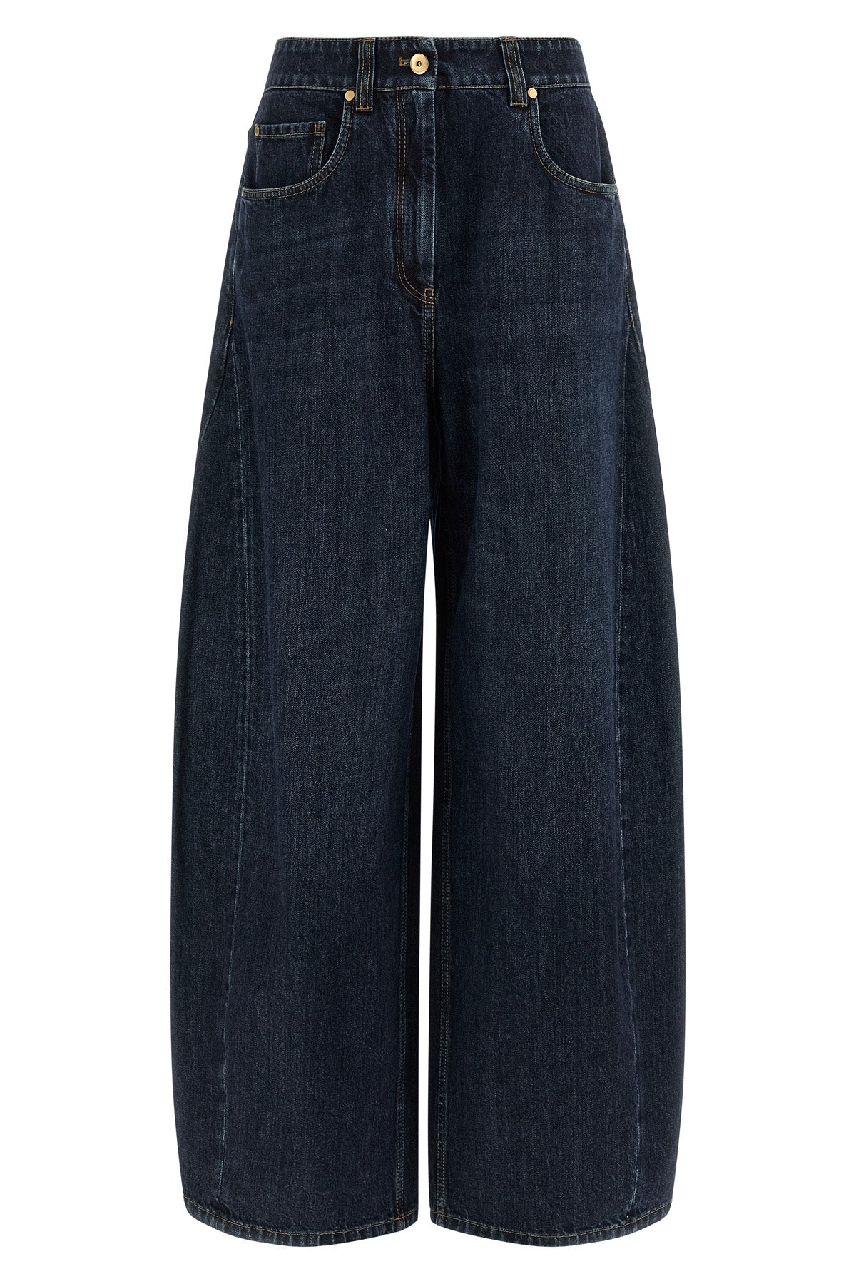 the wide barrel stone-washed cotton denim jeans