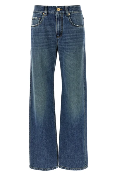 contemporary loose lightweight stonewashed cotton denim jeans