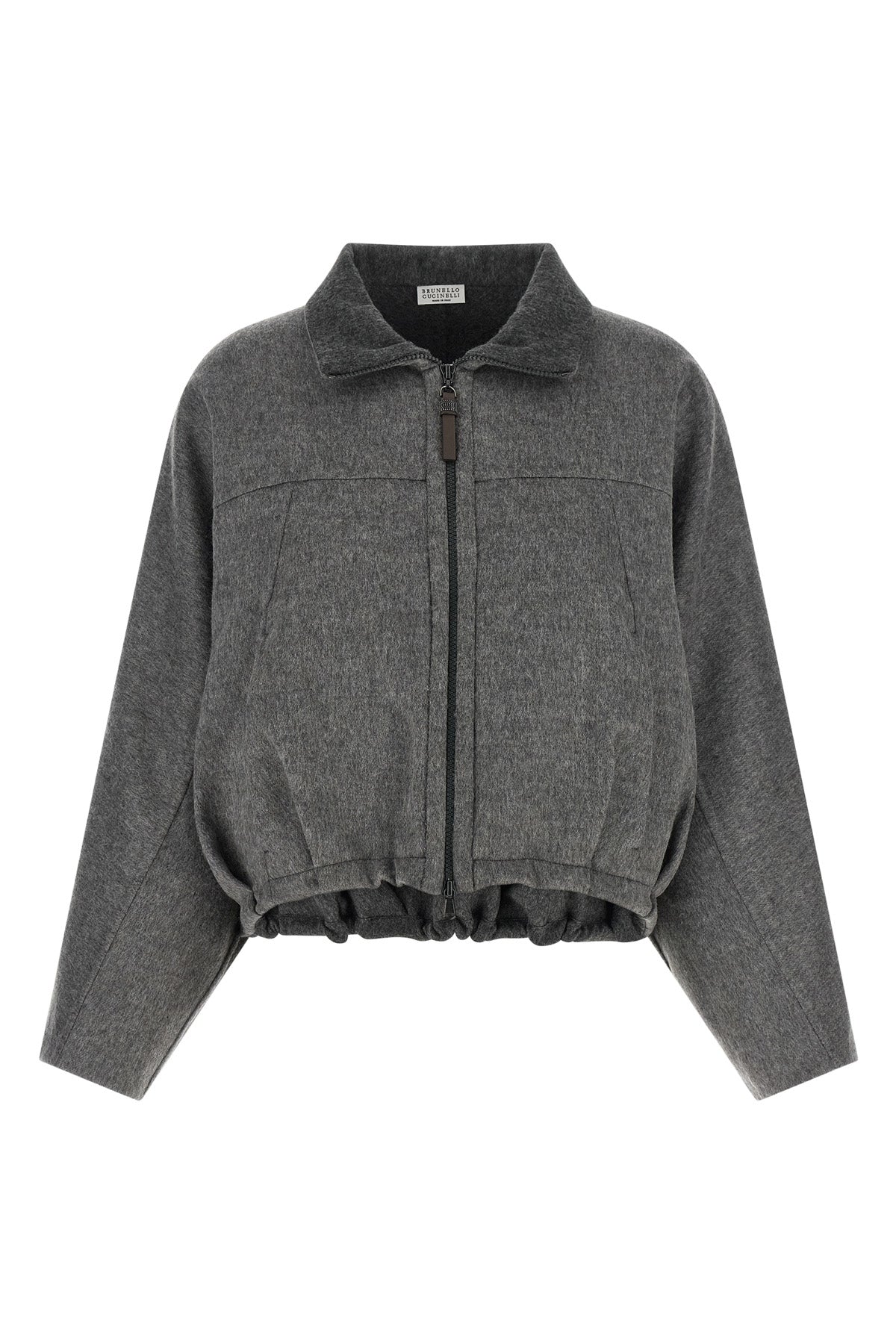 lined mélange virgin wool jacket