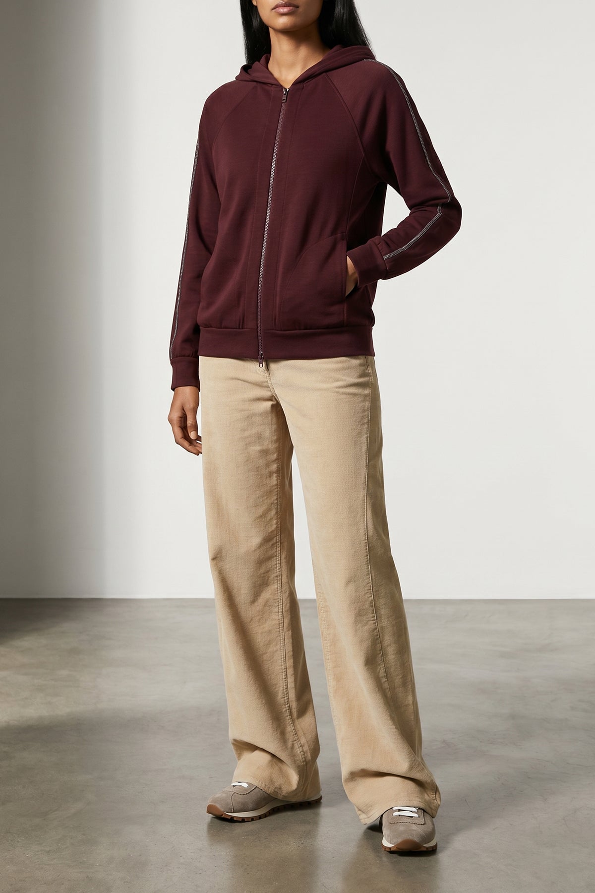 BRUNELLO CUCINELLI L raglan shoulder hoodie in cotton blend