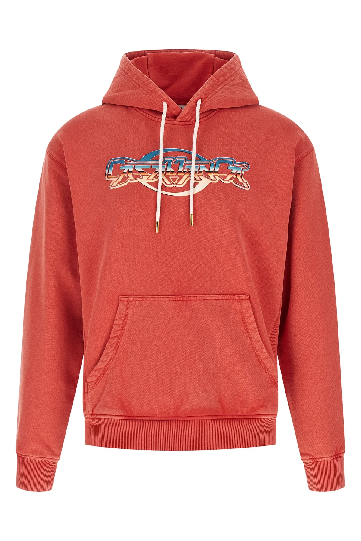 chrome gauze double-effect cotton hoodie