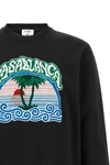 the casablanca crewneck sweatshirt features a pure organic cotton construction t