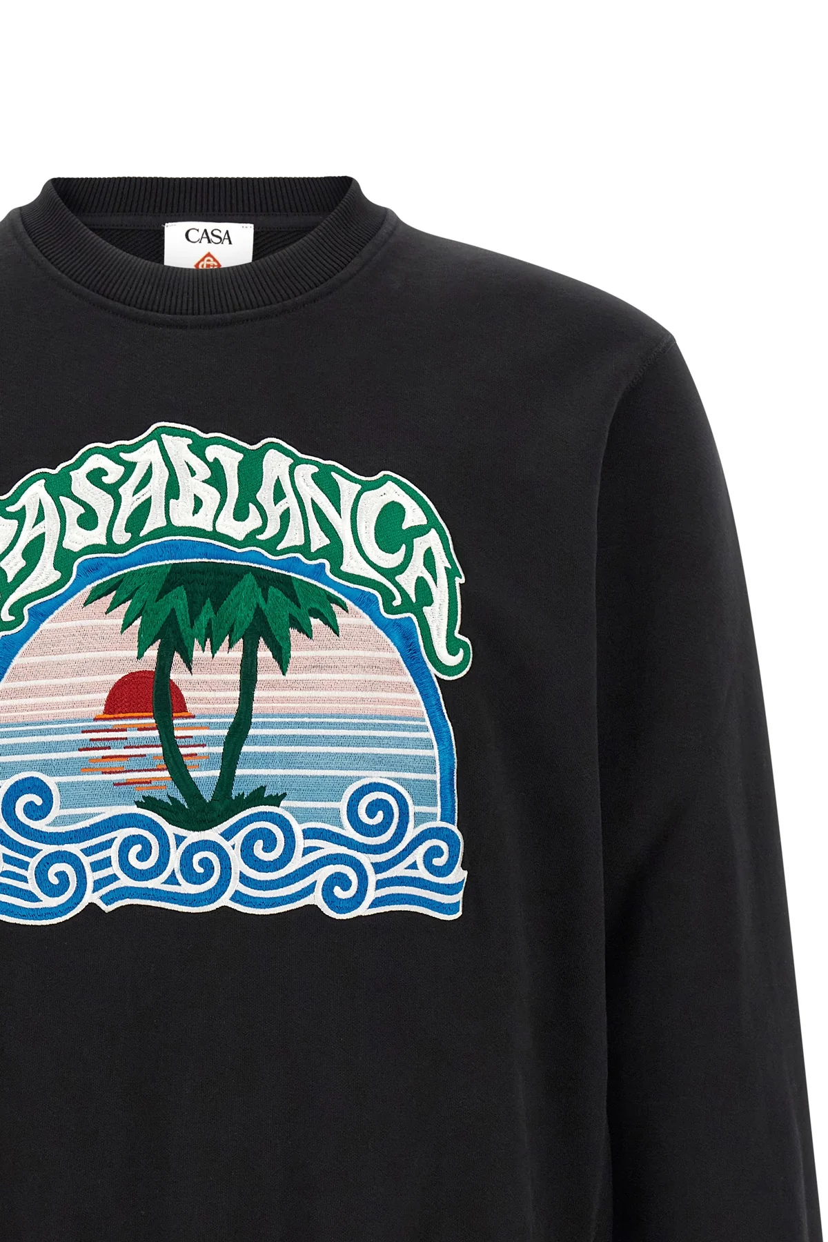 the casablanca crewneck sweatshirt features a pure organic cotton construction t