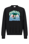the casablanca crewneck sweatshirt features a pure organic cotton construction t