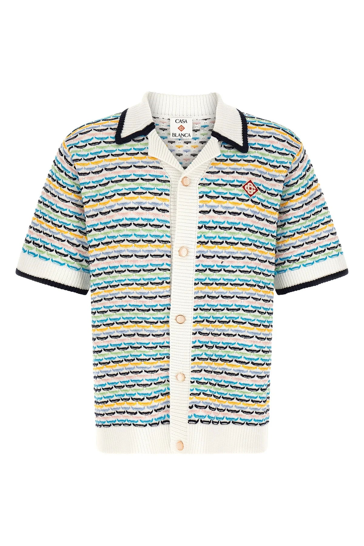 CASABLANCA M the casablanca tuck stitch short-sleeved shirt