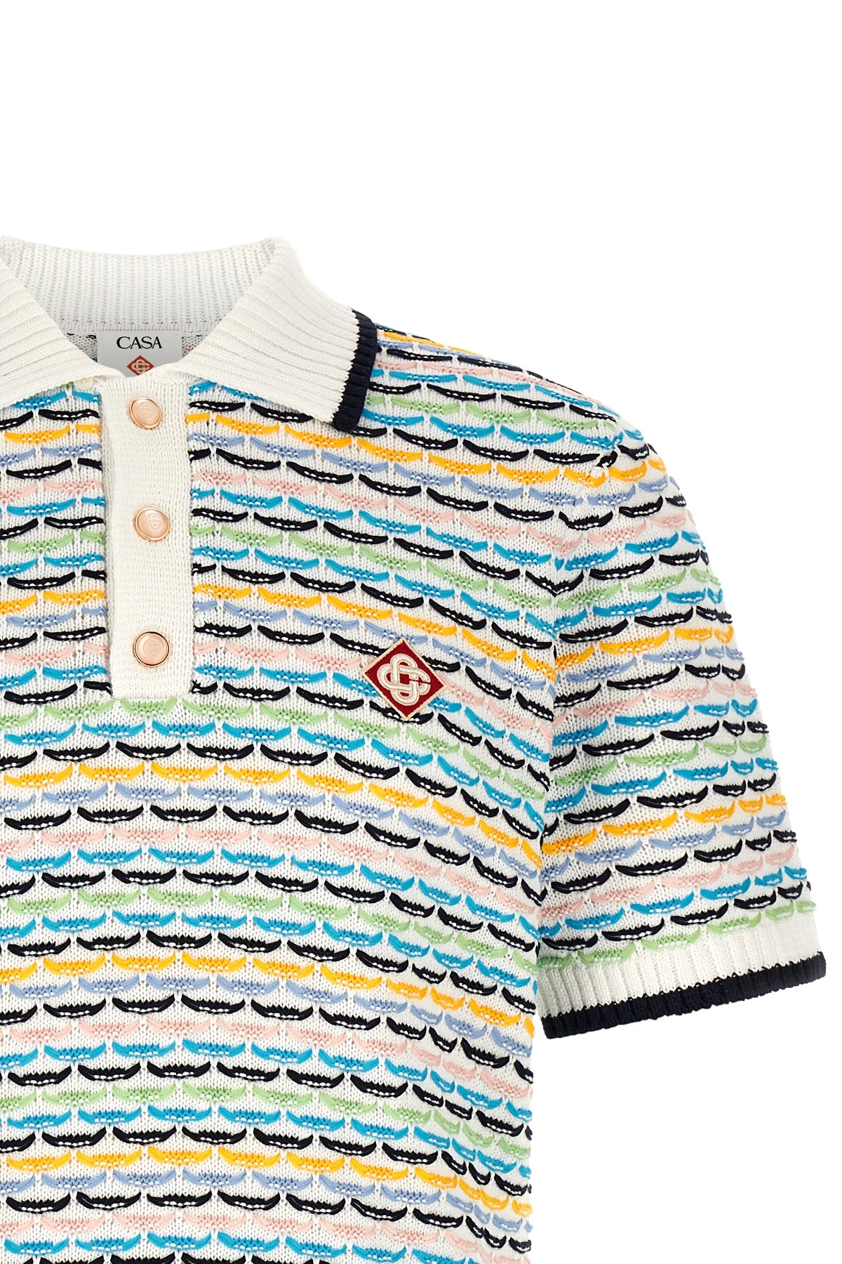 casablanca tuck stitch polo shirt