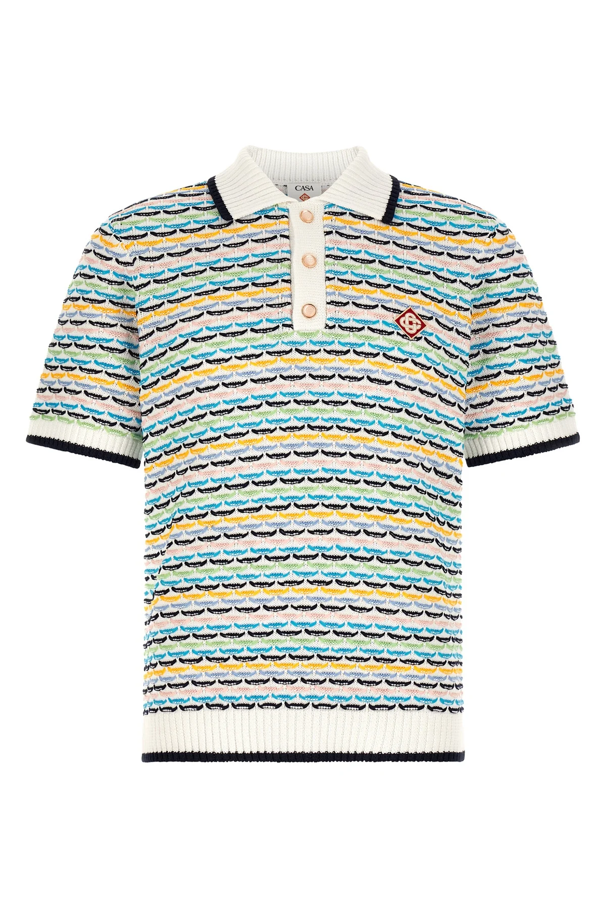 casablanca tuck stitch polo shirt