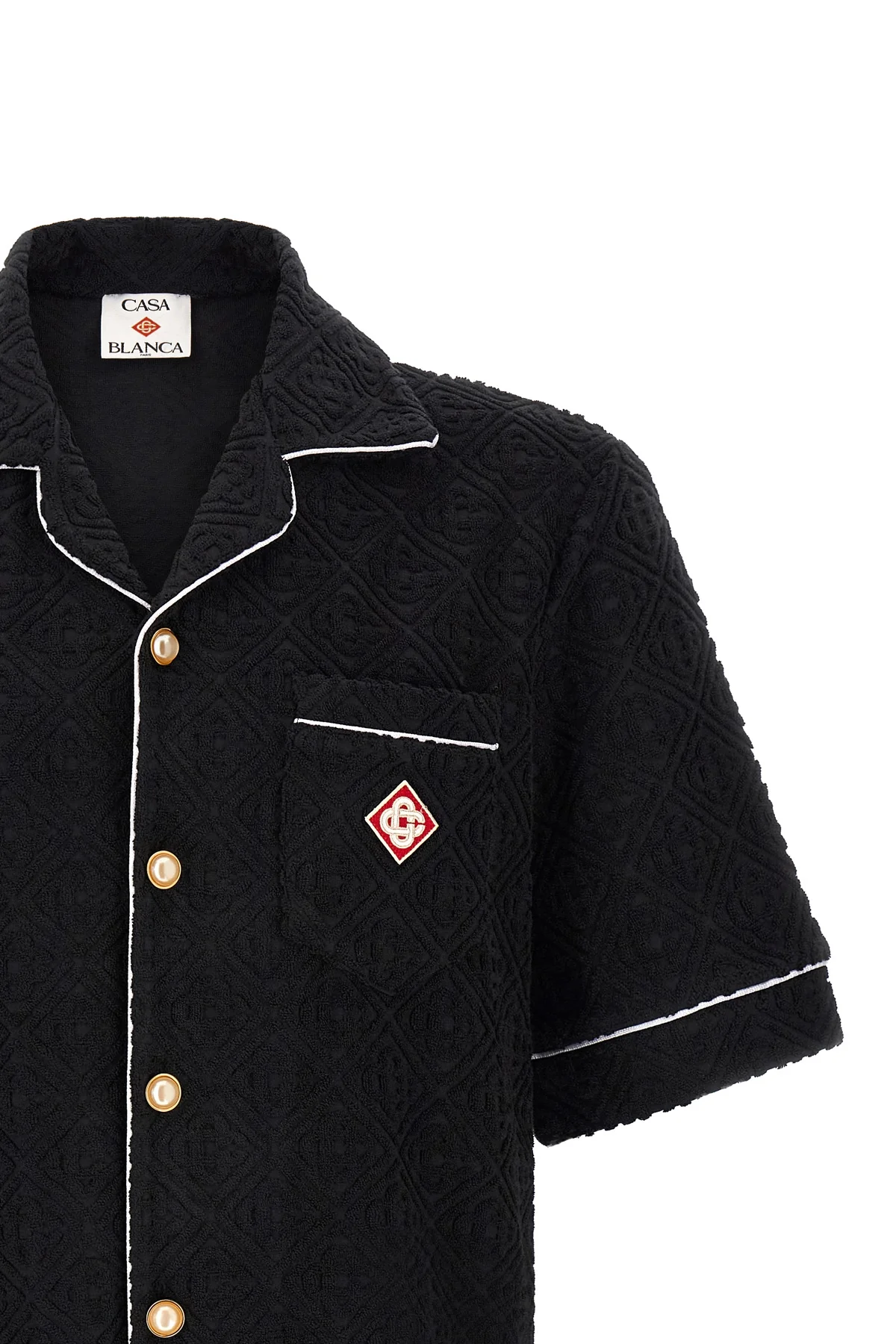 the casablanca towelling monogram short-sleeved shirt