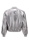 laminated leather bomber jacket