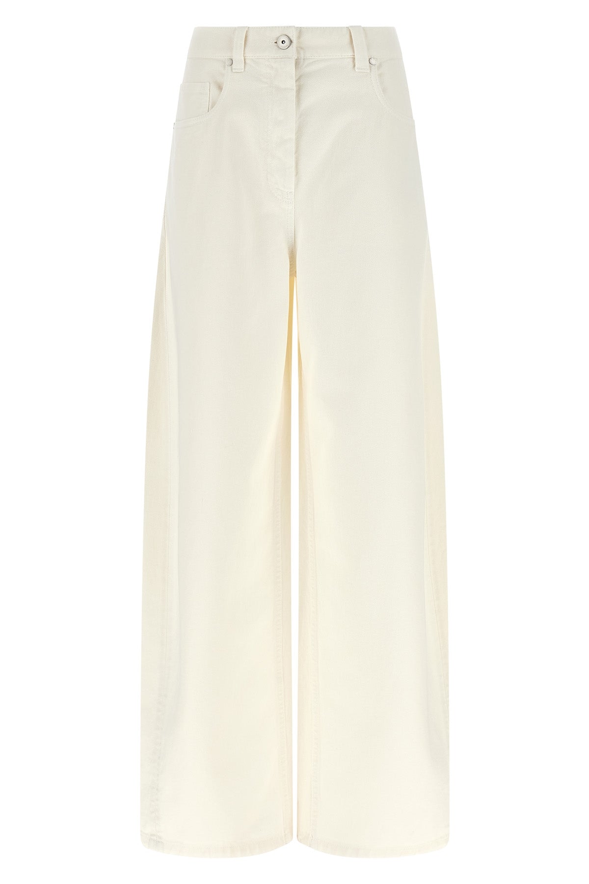 BRUNELLO CUCINELLI 36 the wide barrel jeans in garment-dyed cotton denim