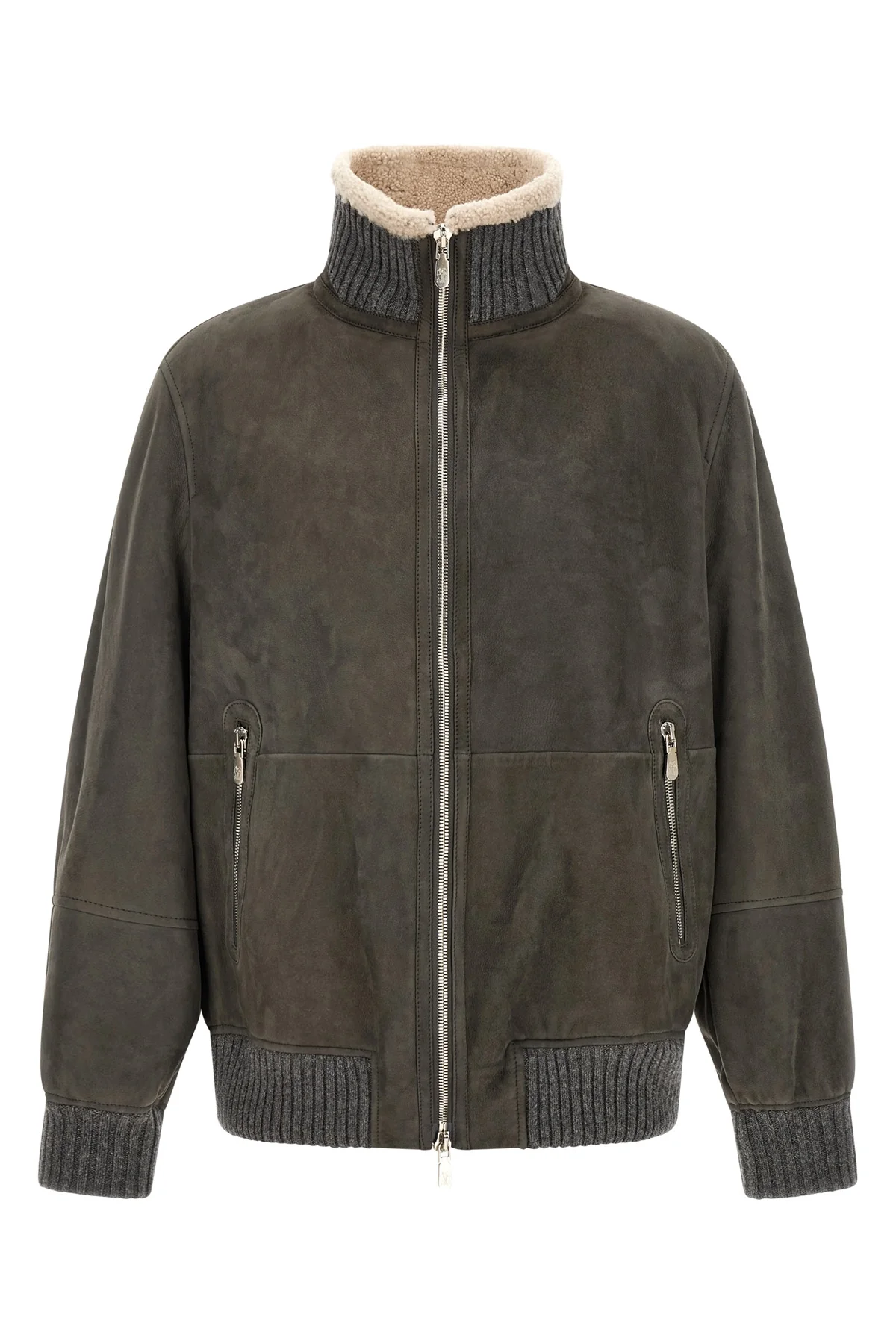 brunello cucinelli jacket in soft lambskin has a structured silhouette
