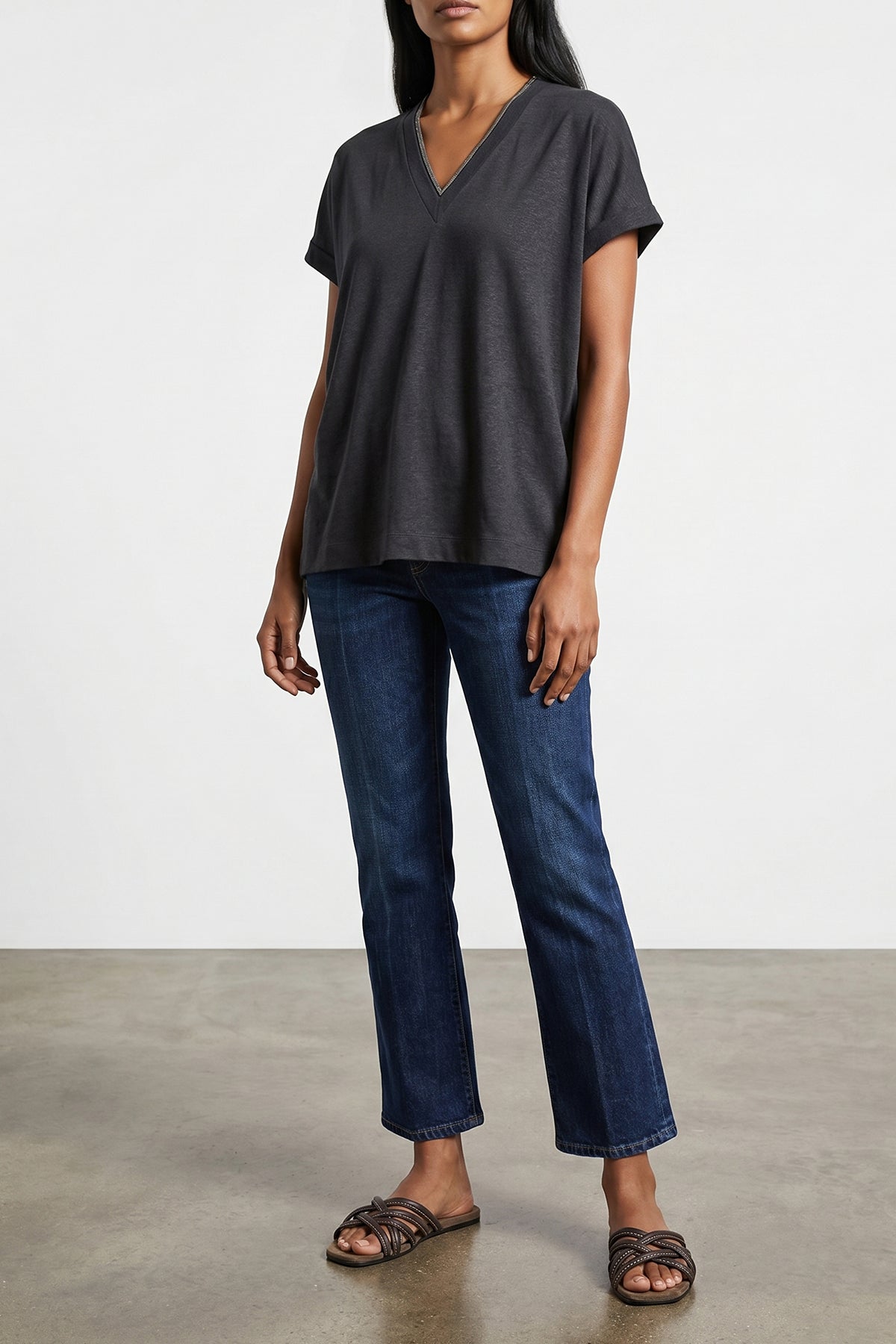 BRUNELLO CUCINELLI L stretch mélange cotton t-shirt