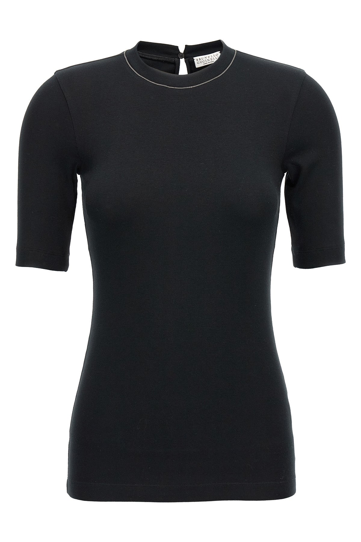 stretch cotton ribbed jersey t-shirt