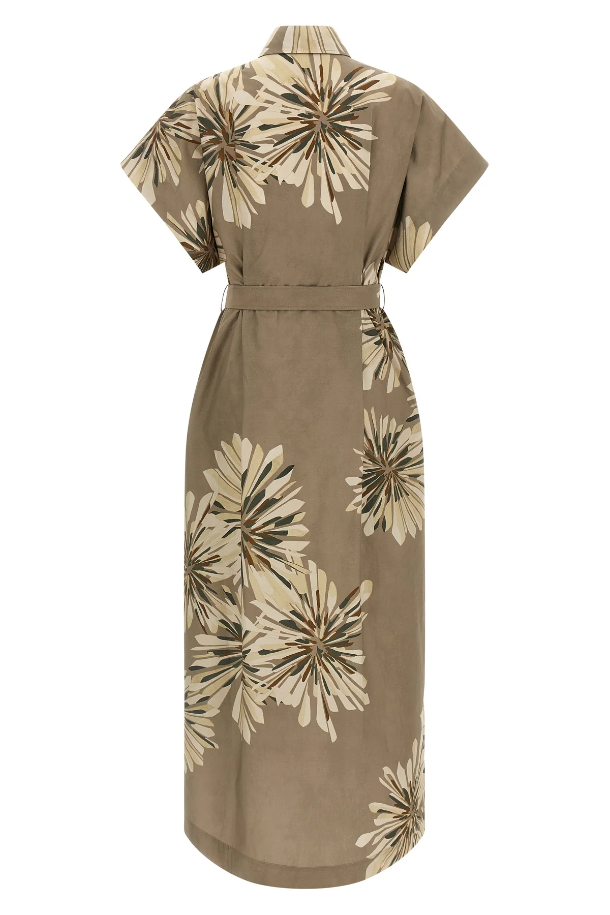 long dress in floral print cotton poplin