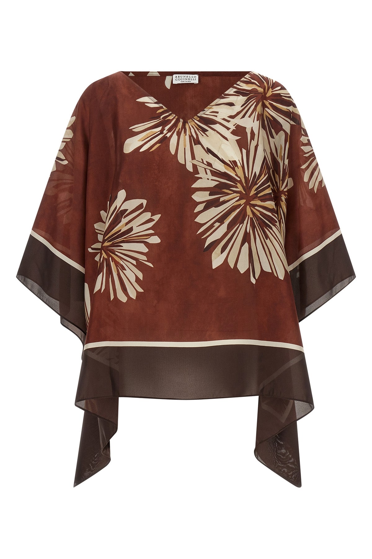 BRUNELLO CUCINELLI S all over floral-print silk twill blouse-foulard