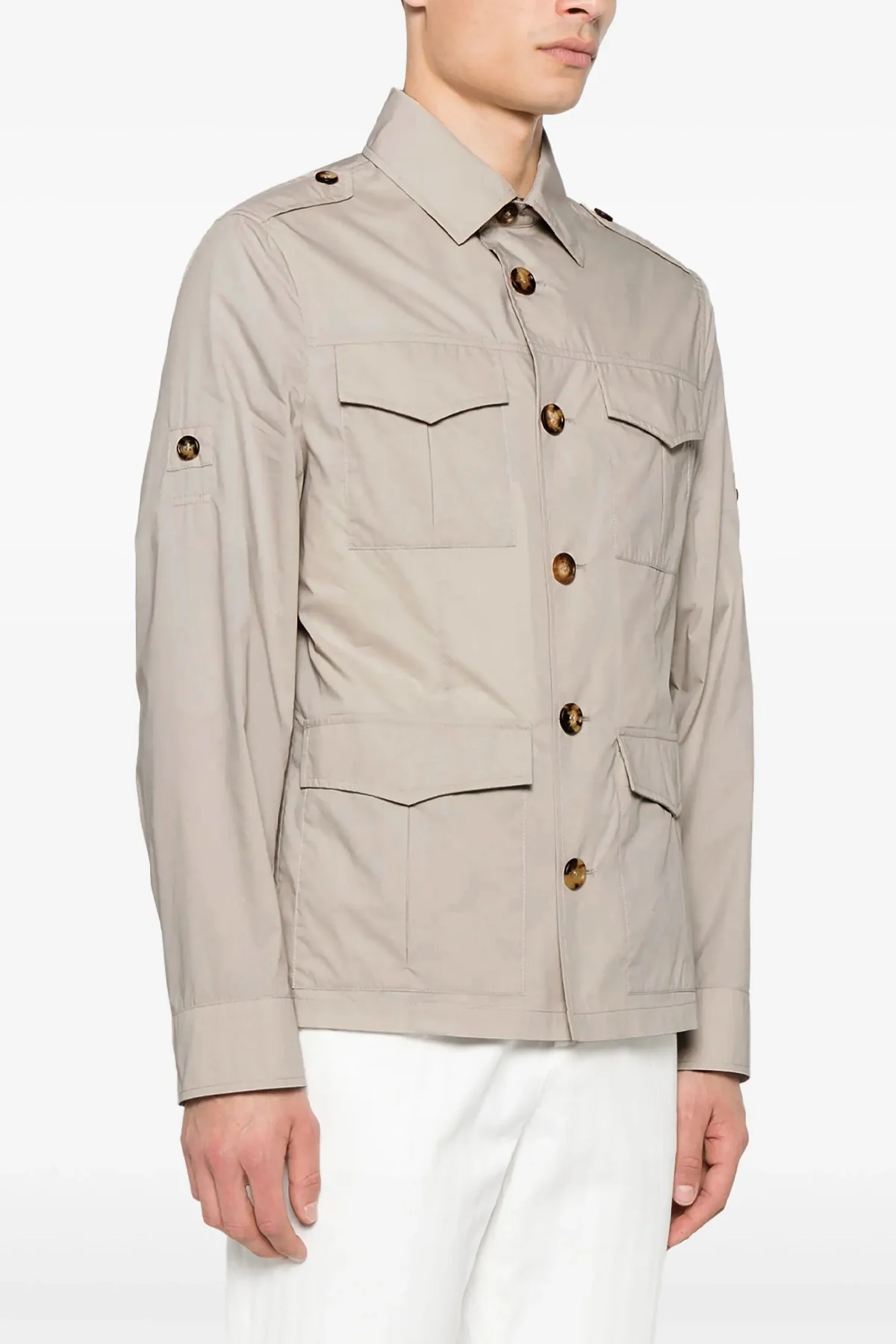 BRUNELLO CUCINELLI 48 unlined water-repellent techno cotton light canvas jacket