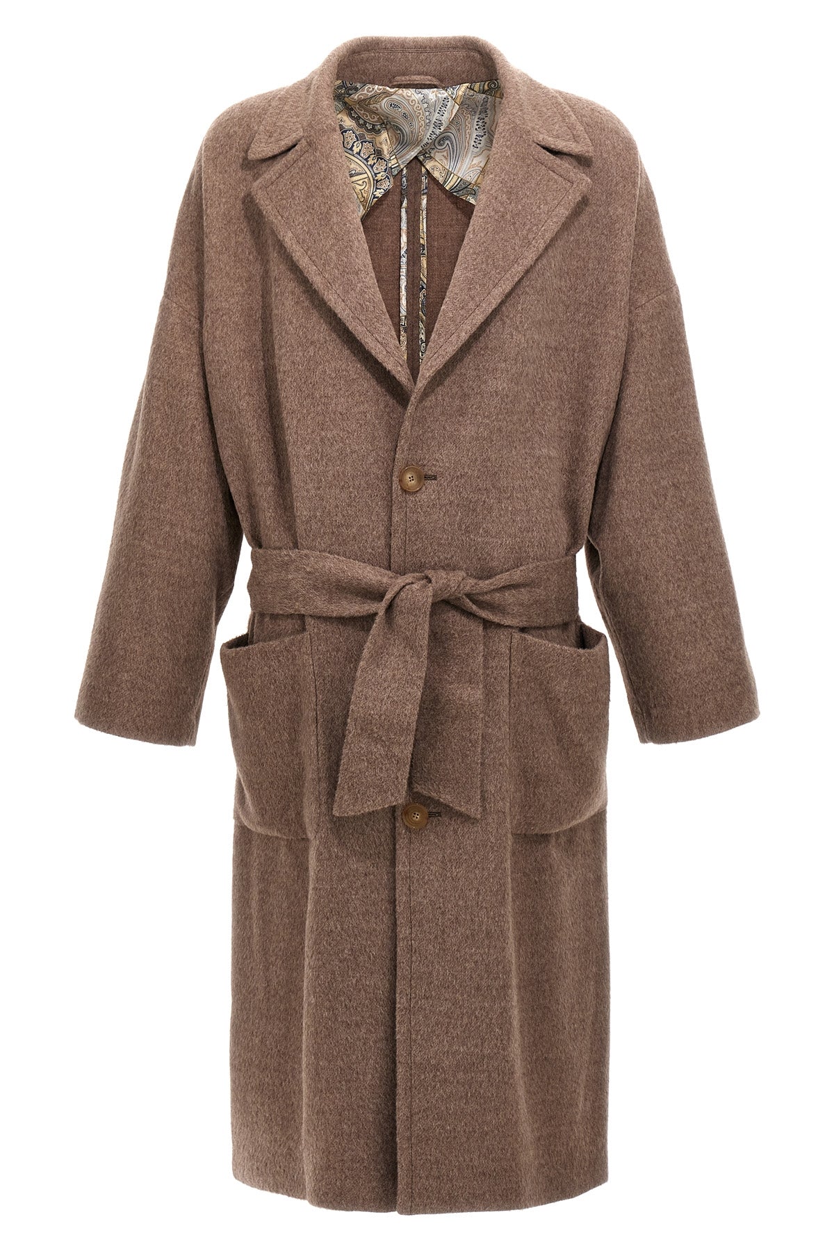 ETRO 46 single-breasted unlined wool coat