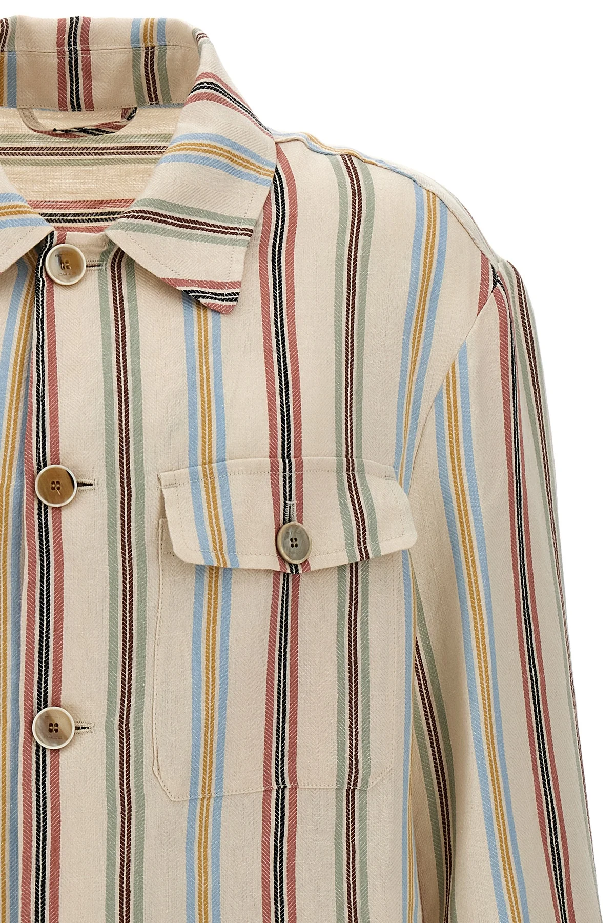 striped linen overshirt