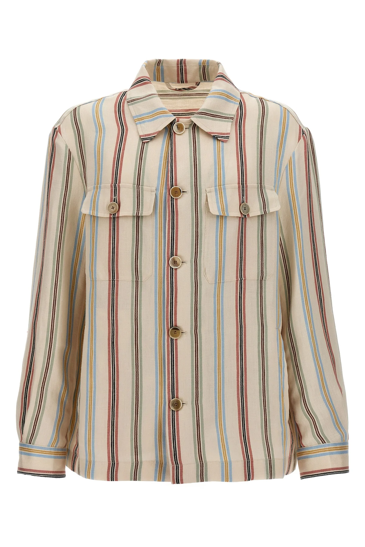 ETRO S striped linen overshirt