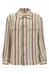 striped linen overshirt