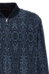 jacquard cotton and viscose blend bomber jacket