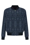 jacquard cotton and viscose blend bomber jacket