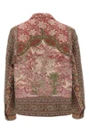 all-over print cotton and wool blend overshirt