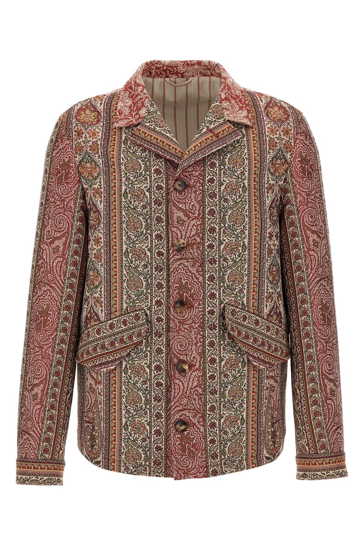 ETRO XL all-over print cotton and wool blend overshirt