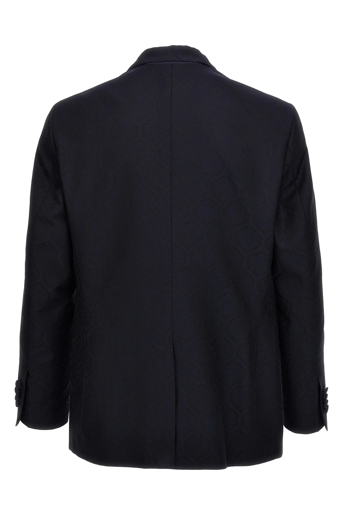 single-breasted blazer in jacquard cotton and wool