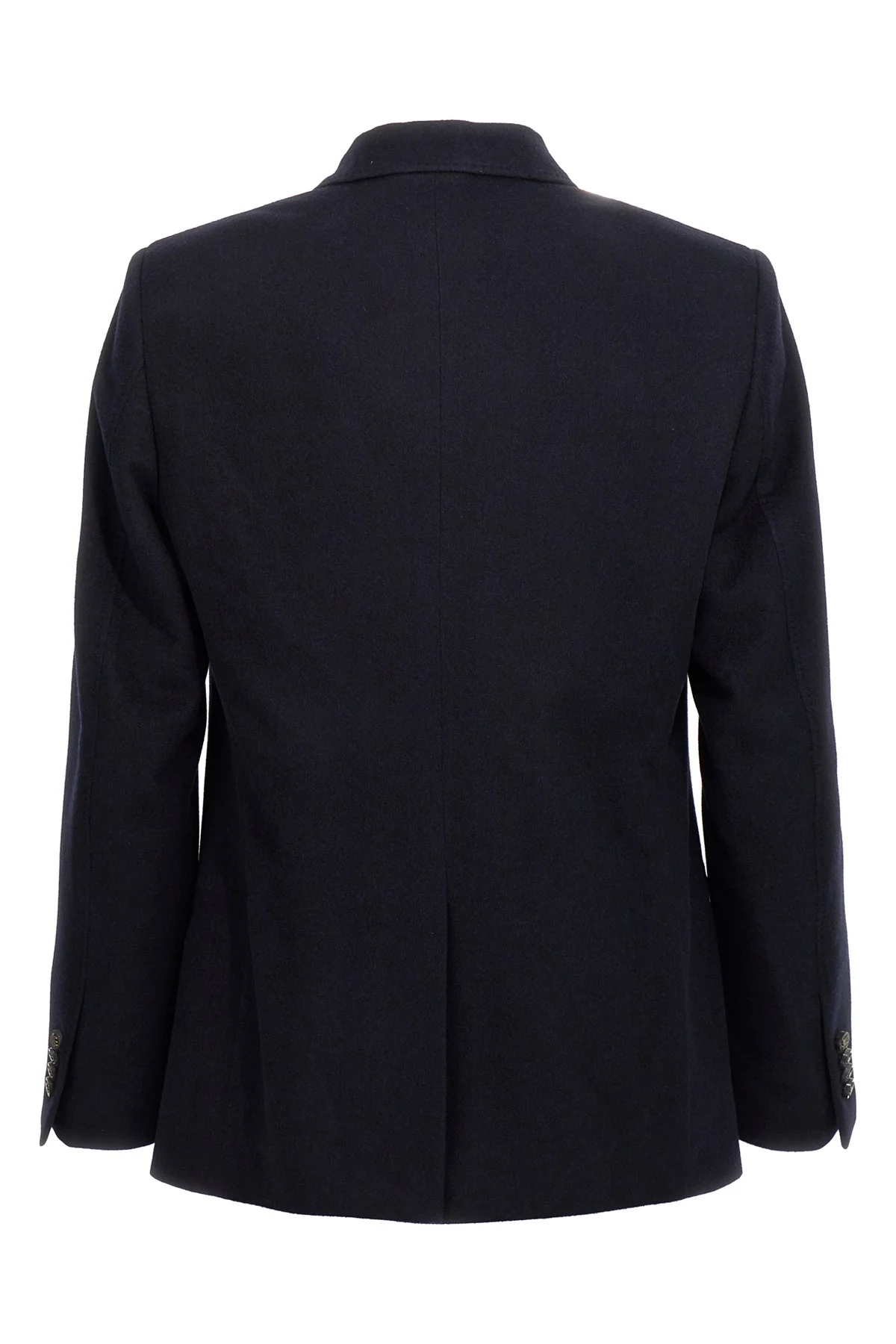 decorative basting double-breasted cashmere blazer
