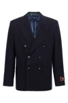 decorative basting double-breasted cashmere blazer