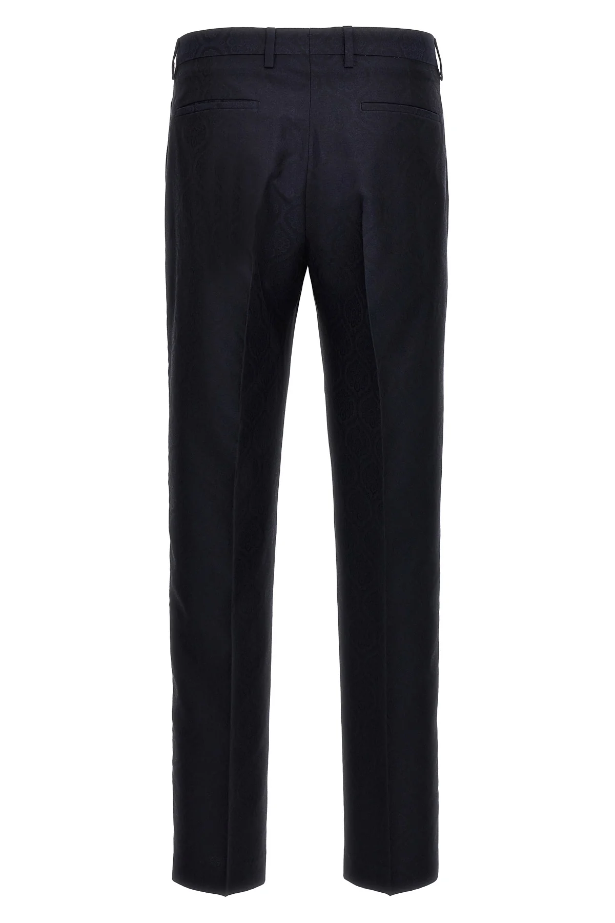 jacquard cotton and wool trousers