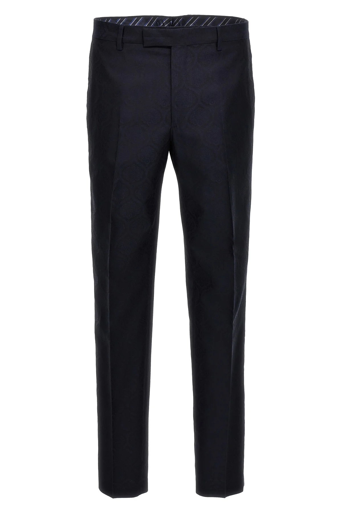 jacquard cotton and wool trousers