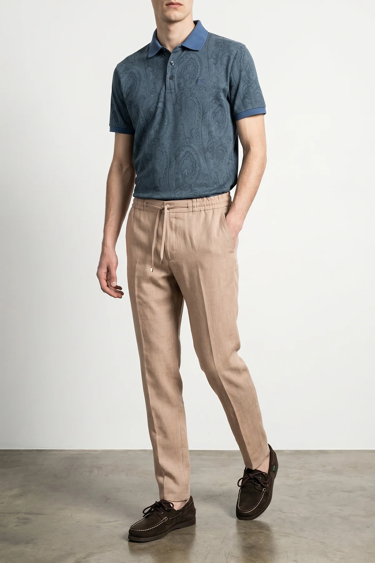 ETRO 48 joggers in flamed linen blend twill