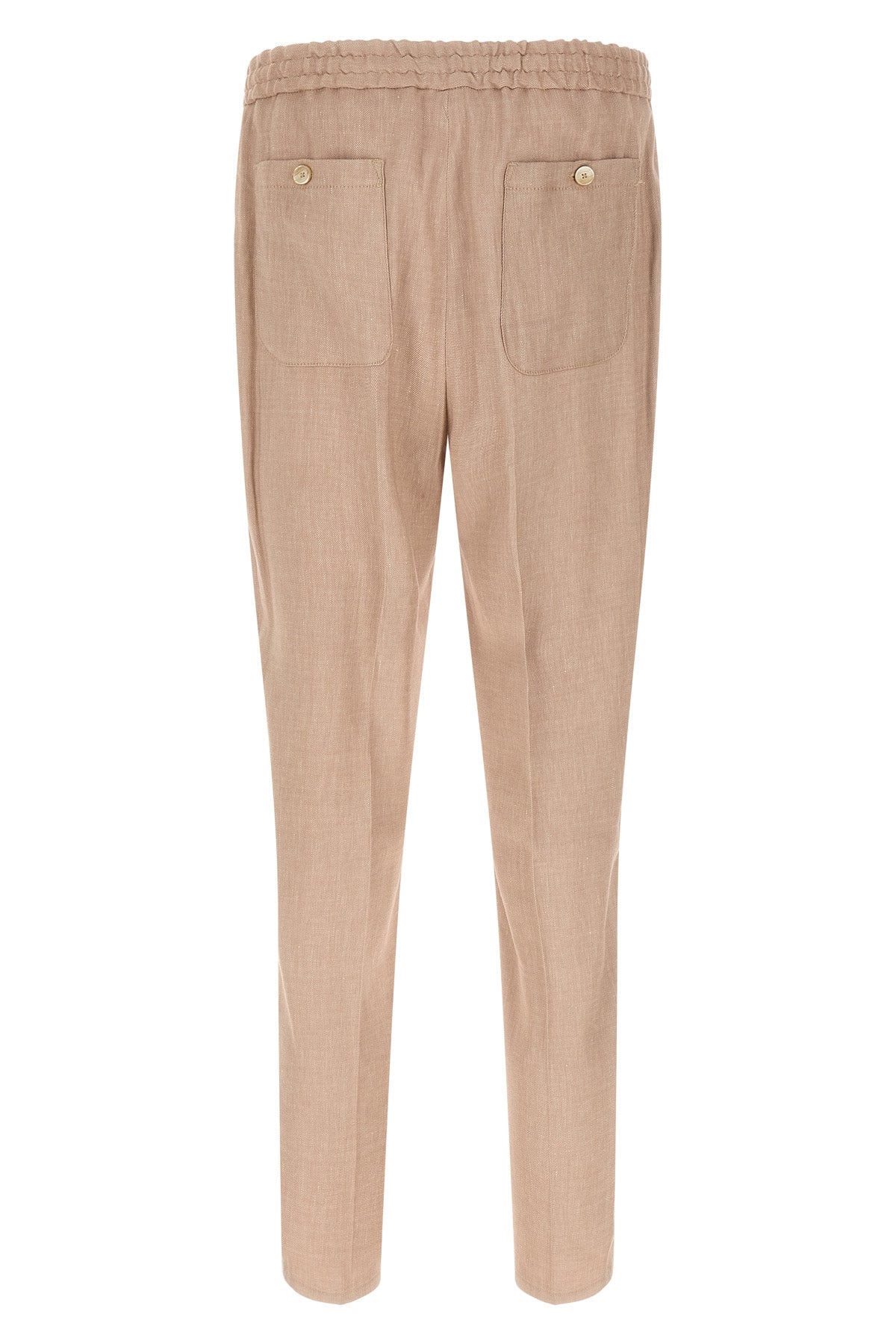 joggers in flamed linen blend twill
