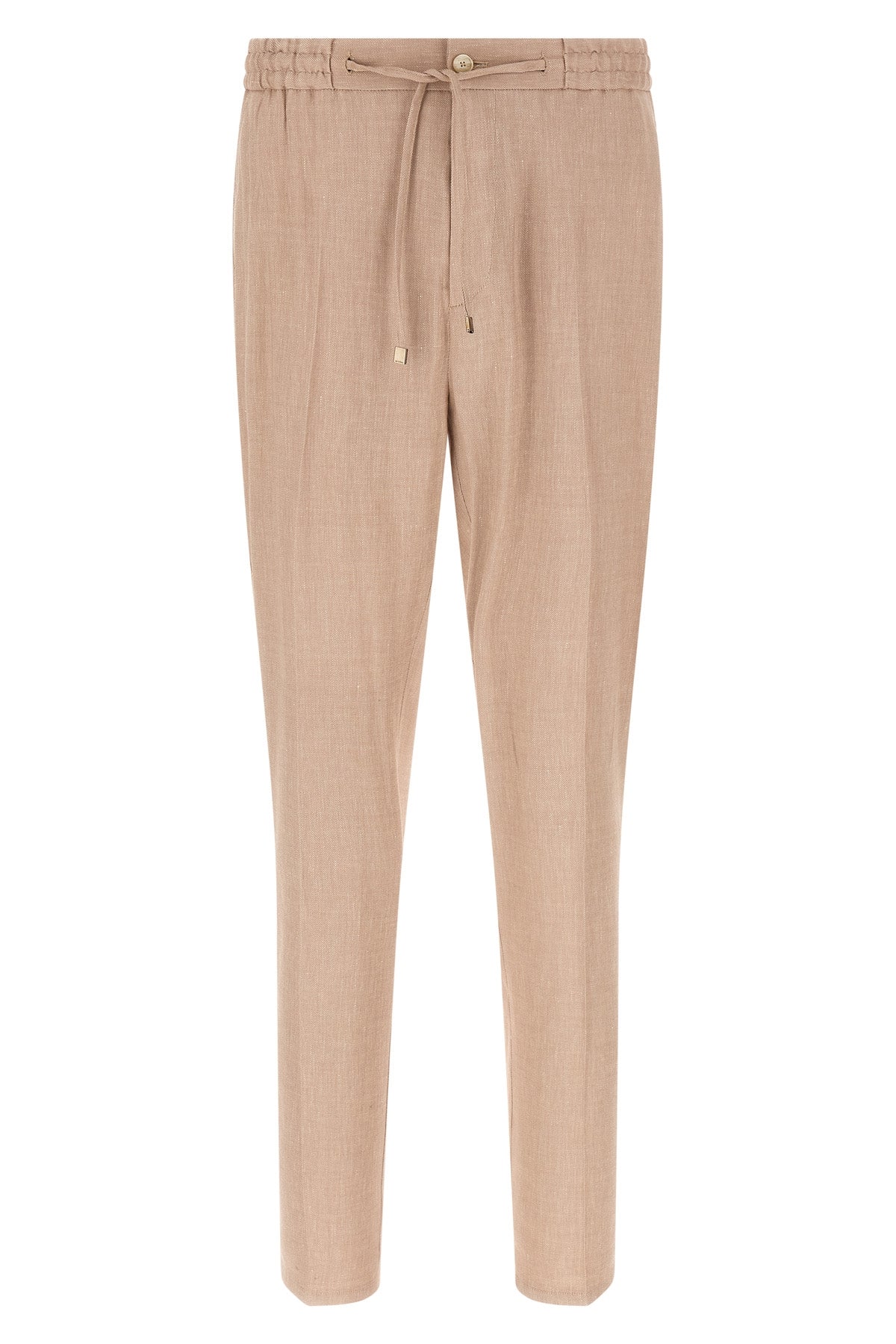 joggers in flamed linen blend twill