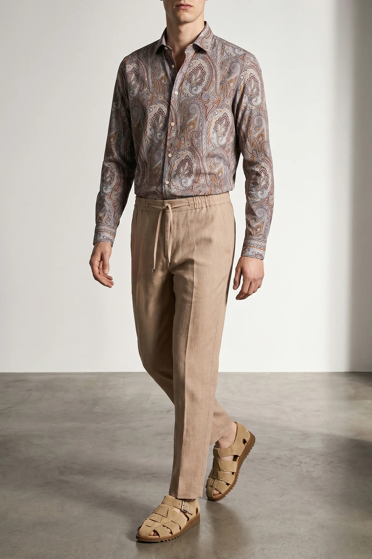 all-over floral paisley floral satin shirt